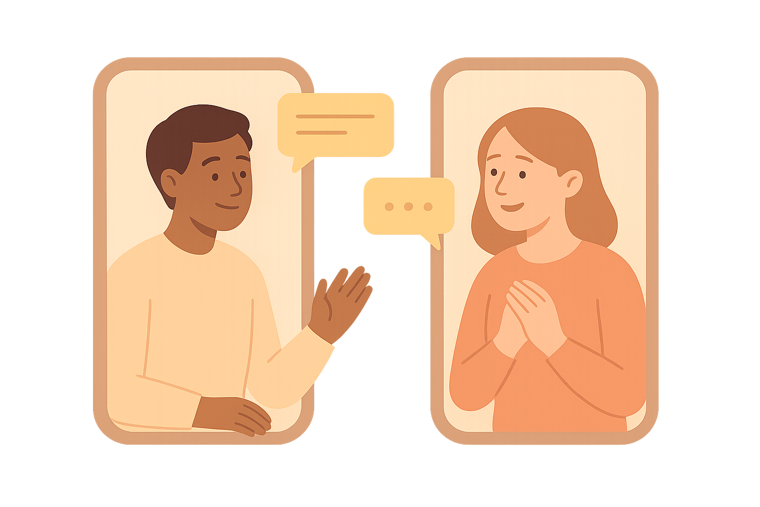 People connecting and supporting each other